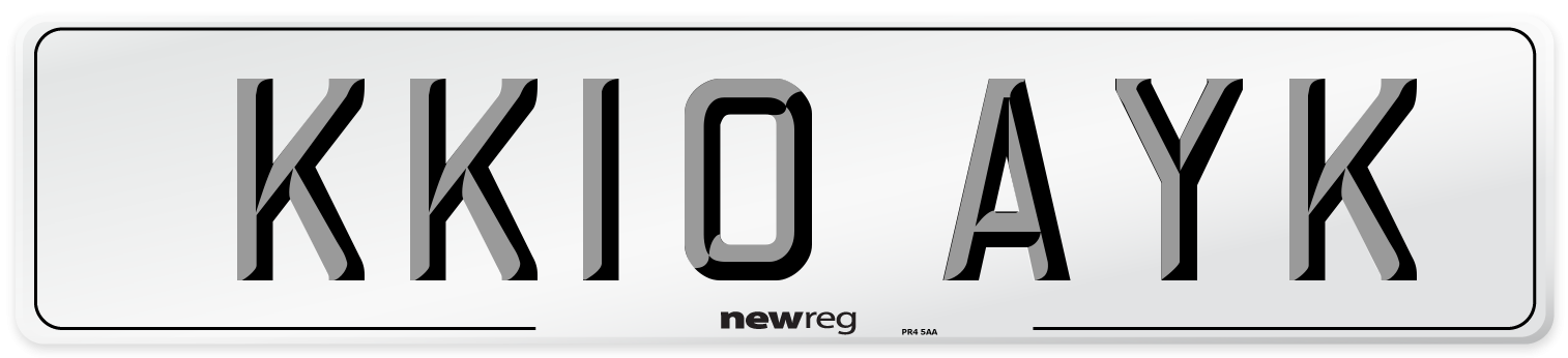 KK10 AYK Number Plate from New Reg
